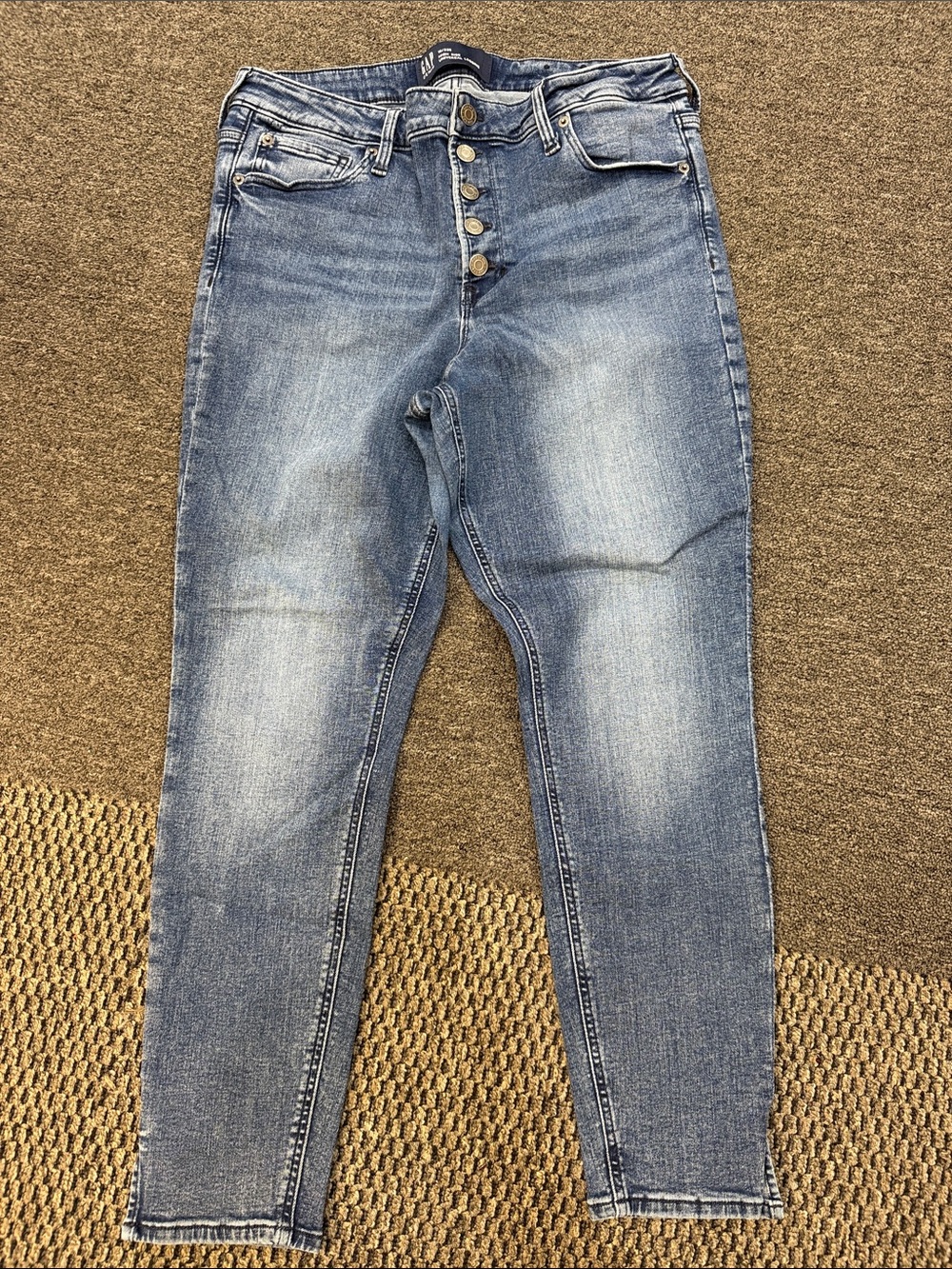 GAP Women's High Rise Button-Fly Jeans in Light Blue Wash